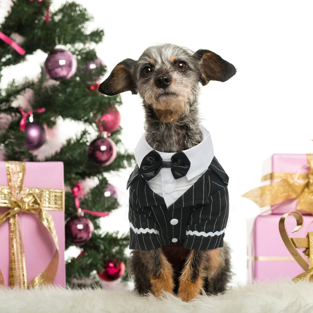 DENTRUN dog tuxedo fabric-wrinkle resistance keeps shape during wear.