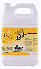 DAC Oil gallon jug for horses supports coat health and weight gain during exercise.