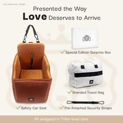 Dachshund Tribe security straps stabilize the seat for safe travels.