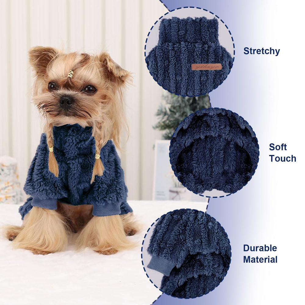 DaFuEn dog onesie warm coat with long collar for chilly days.