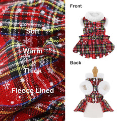DaFuEn dog sweater dress back view showing D-ring for leash attachment