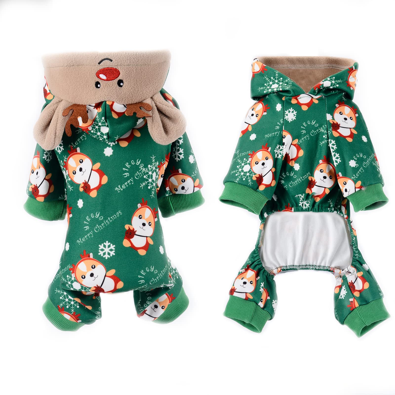 DaFuEn puppy hoodie shows elk print for cute holiday outfits