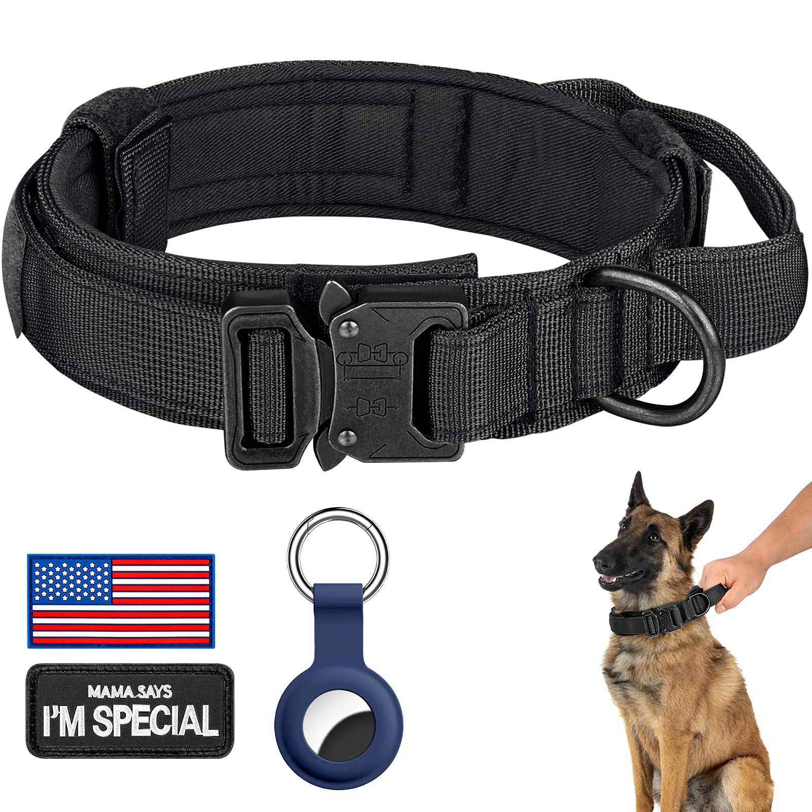 Collar táctico DAGANXI para perro ajustable con comodidad y durabilidad