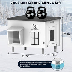 Dahivs Indestructible Heated Cat House side view highlights thick insulation for cold days.