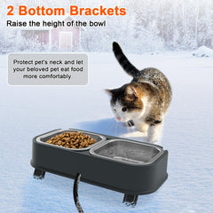 Dahivs heated cat bowl elevated stand reduces neck strain during meals
