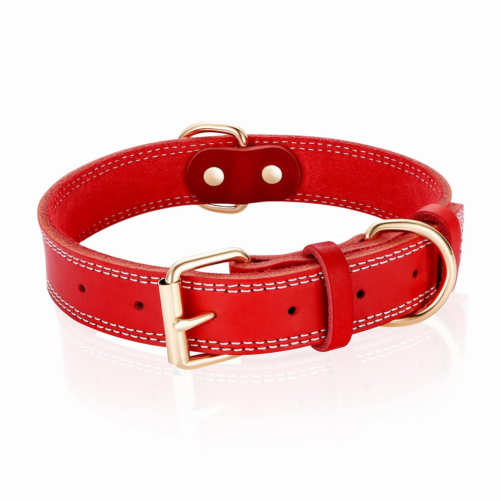 DAIHAQIKO dog collar leather texture showing soft, durable everyday wear.