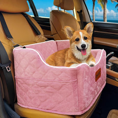 DAIIST dog car seat with soft-cover top offers cozy comfort during car trips.