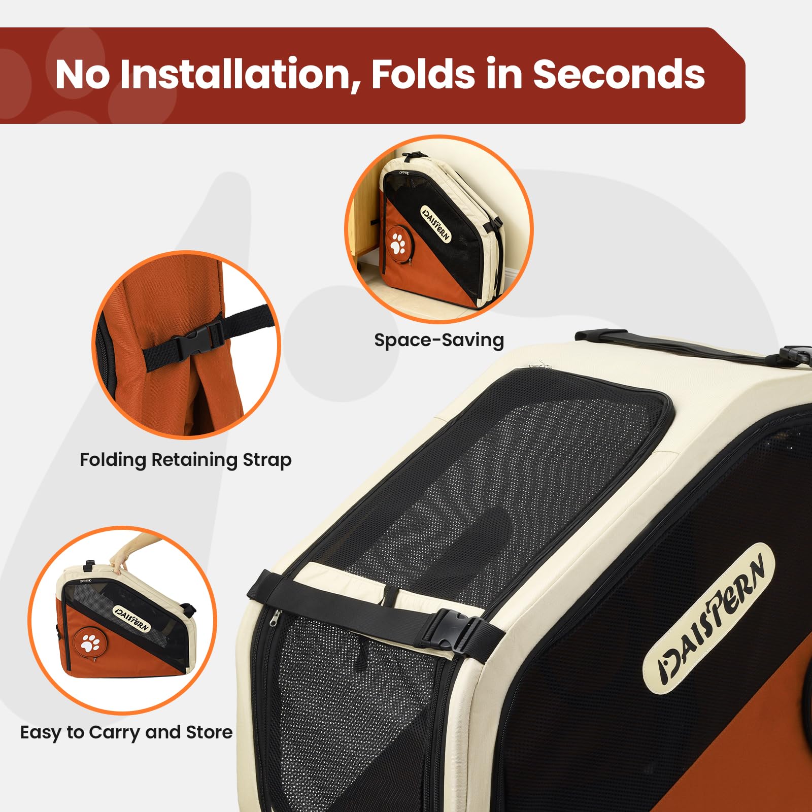 DAISTERN crate headrest anchors securing in headrest for safer drives.