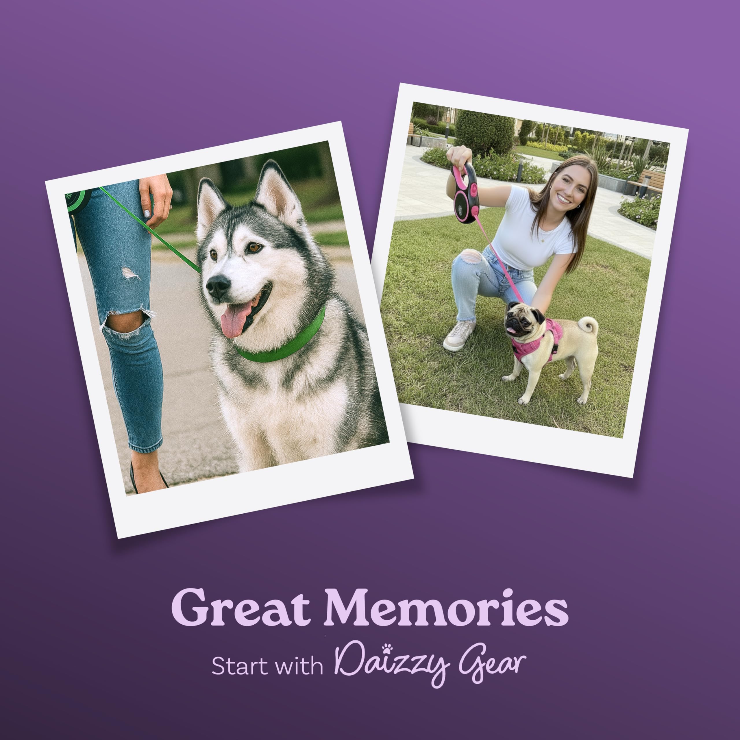 Daizzy Gear leash featuring one-hand brake and ergonomic handle for controlled training sessions.