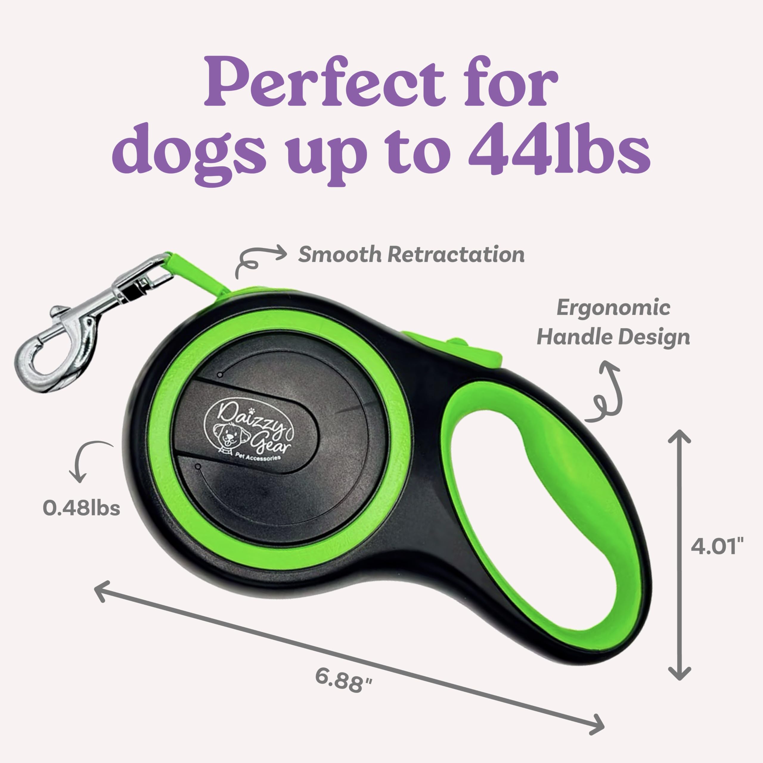 Daizzy Gear dog leash with reflective stitching visible at dusk for safer night walks.