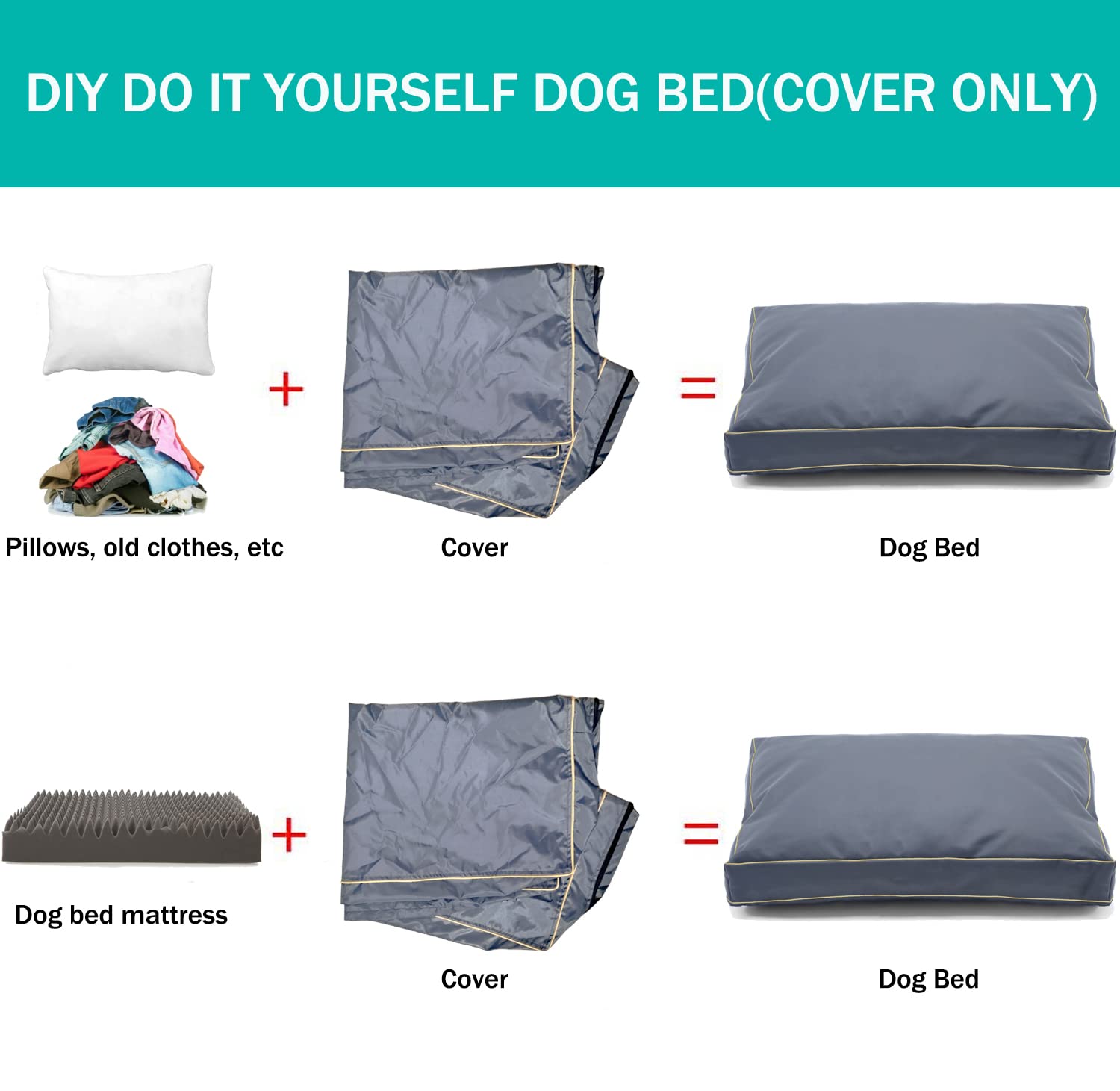 Dalema dog bed cover dimensions 44x32x4 inches fits standard beds.