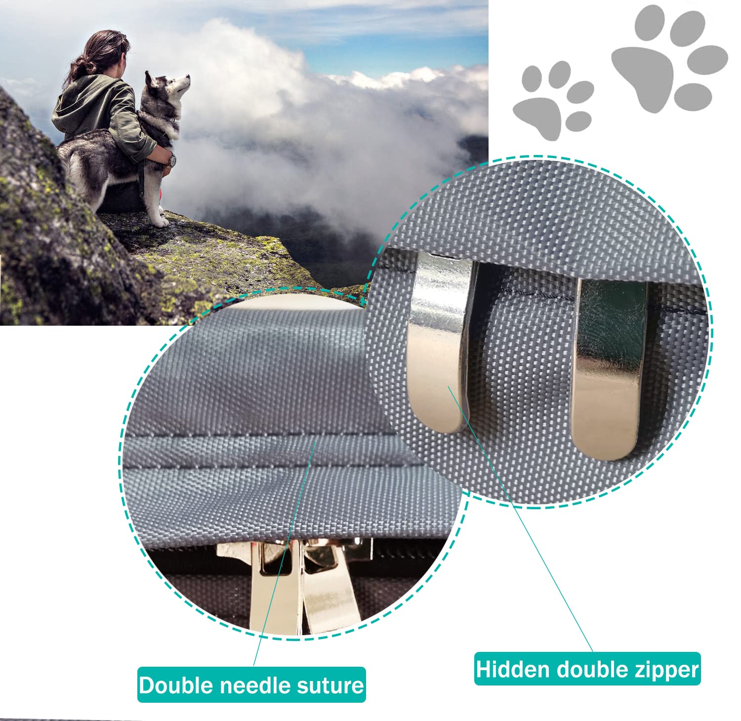 Dalema dog bed cover no-sticky-hair surface simplifies grooming and maintenance.