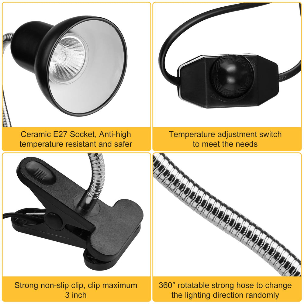 Dallfoll reptile heat lamp ceramic-socket supports high-heat bulbs.