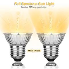 Dallfoll reptile heat lamp dimmable-control demonstrates adjustable brightness and temperature.