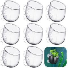 Dandat 8-pack clear glass aquarium plant holders shown for neat tank organization