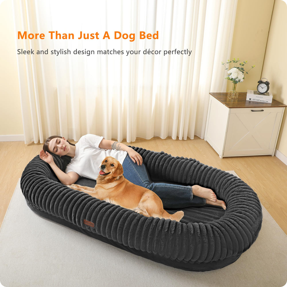 DANFOOZIO extra-large dog bed non-slip-bottom highlights safe placement.