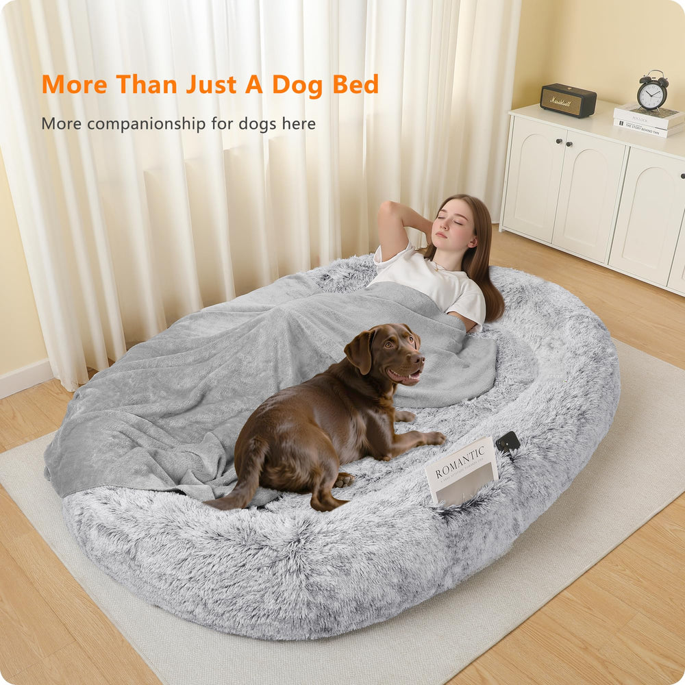 DANFOOZIO human-dog-bed included blanket and strap for cozy setup