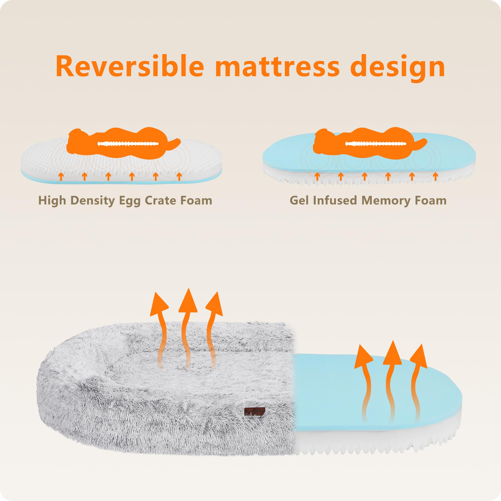 DANFOOZIO human-dog-bed dual-sided-padding emphasizes balanced support for naps and play