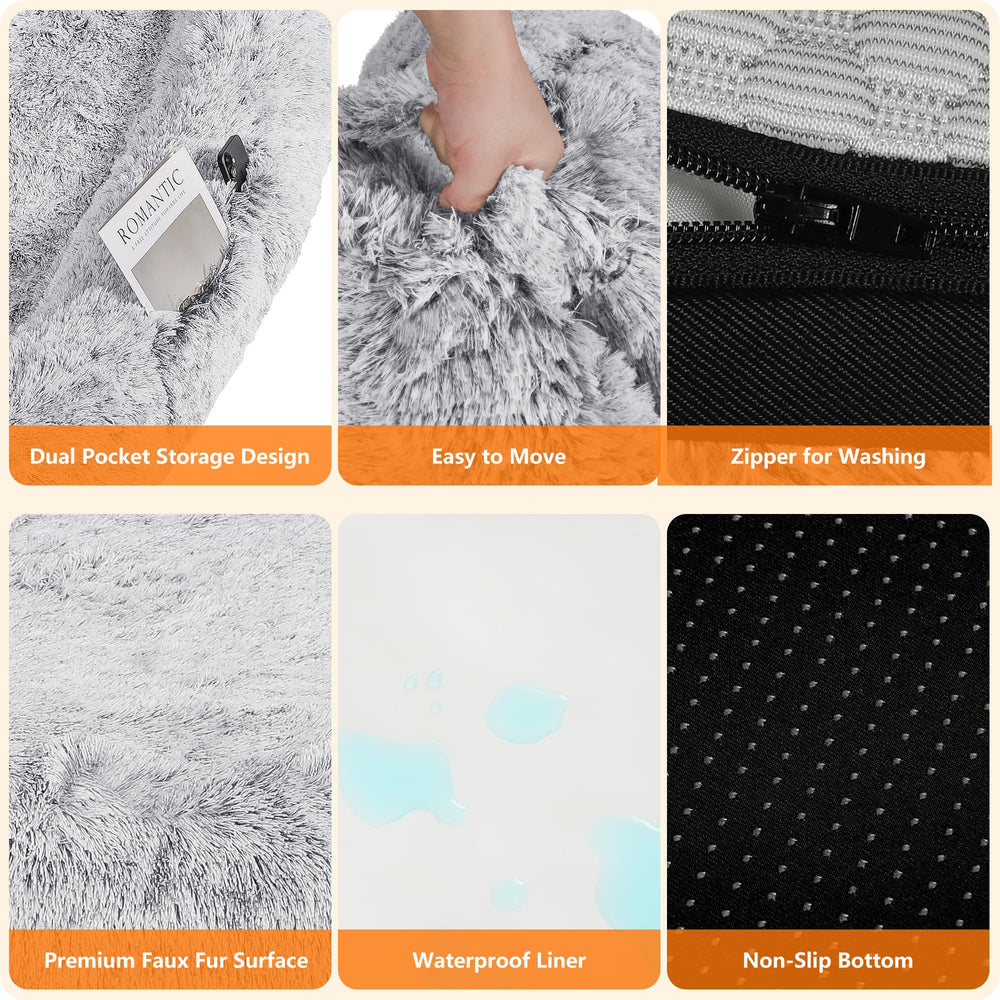DANFOOZIO human-dog-bed faux fur cover adds luxe feel and warmth