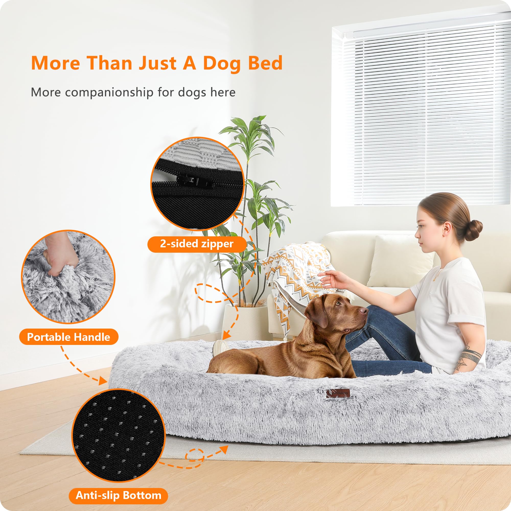 DANFOOZIO human-dog-bed self-cooling fabric maintains comfort in warm rooms
