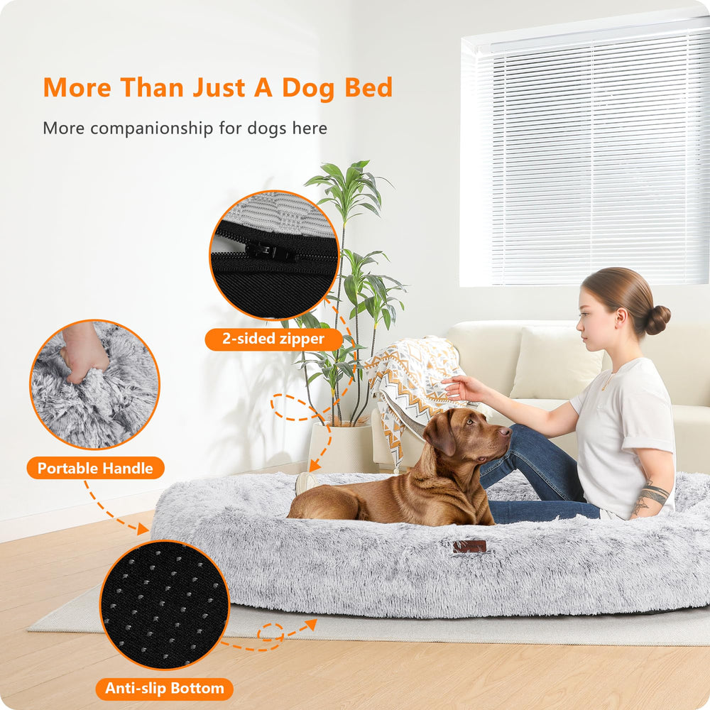 DANFOOZIO human-dog-bed self-cooling fabric maintains comfort in warm rooms
