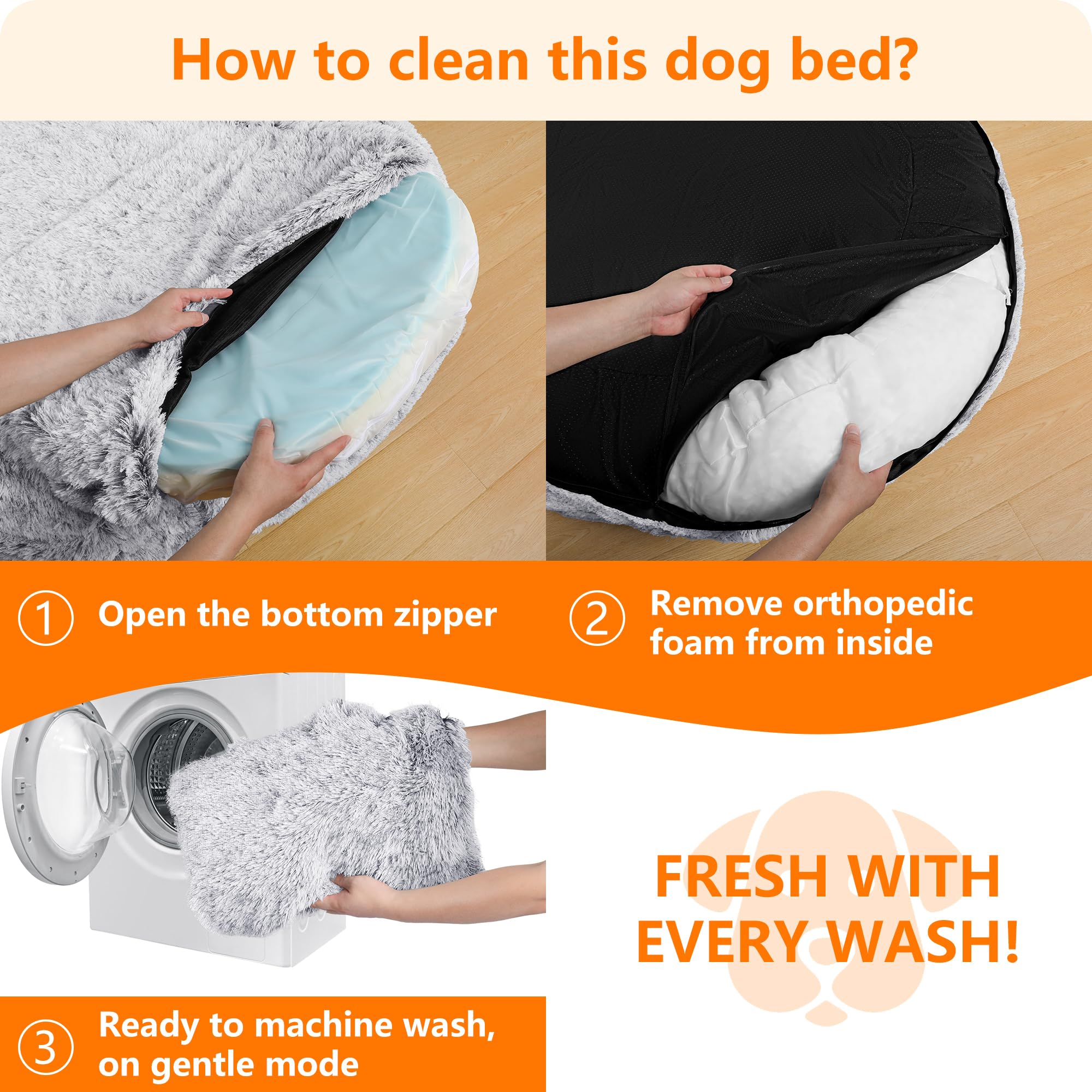 DANFOOZIO human-dog-bed washable outer cover for easy care