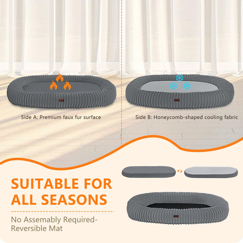 DANFOOZIO faux-fur cooling-fabric mat offers soft touch and breathability.