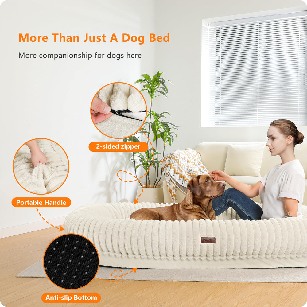 DANFOOZIO human dog bed 360 edge around head and neck support
