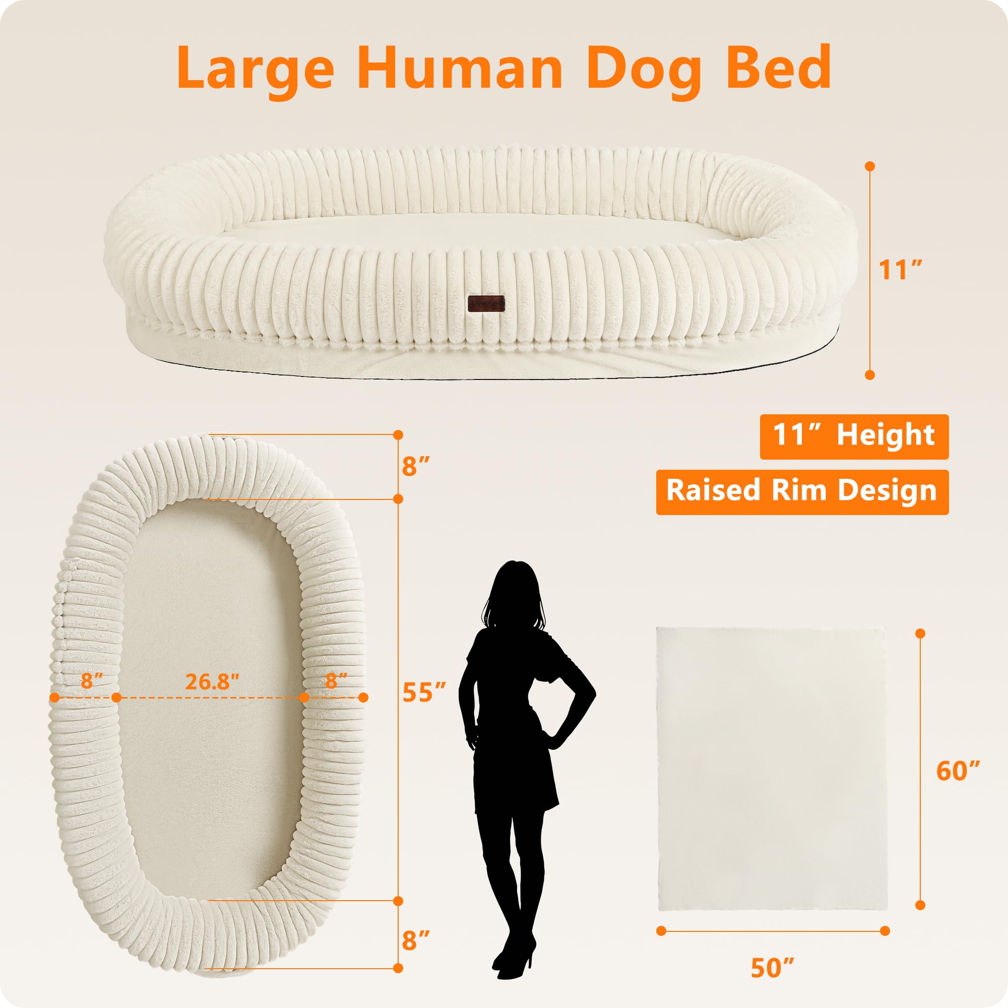 DANFOOZIO human dog bed gel foam layer highlights orthopedic support