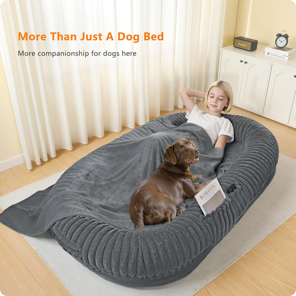 DANFOOZIO Human Dog Bed included-blanket adds extra warmth for chilly evenings