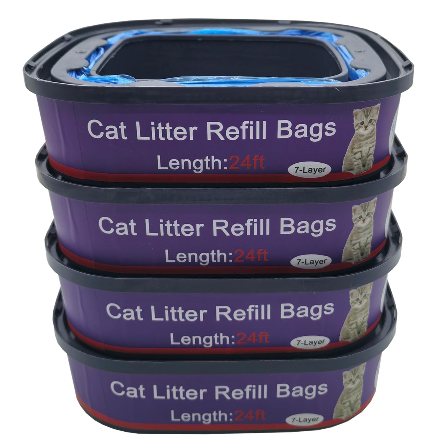 DANMBAQU Genie cat refill 4-pack packaging with odor-control design