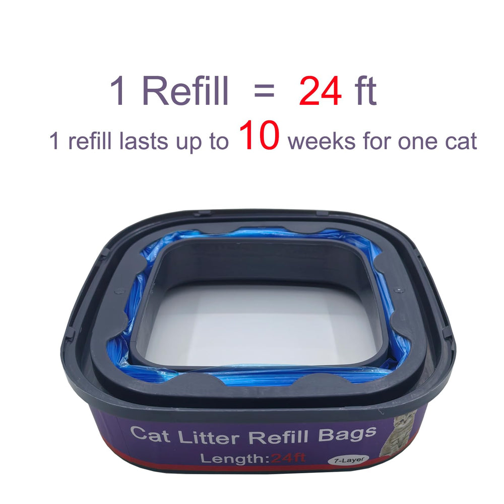 DANMBAQU Genie cat refill 4-pack highlights 7-layer odor barrier