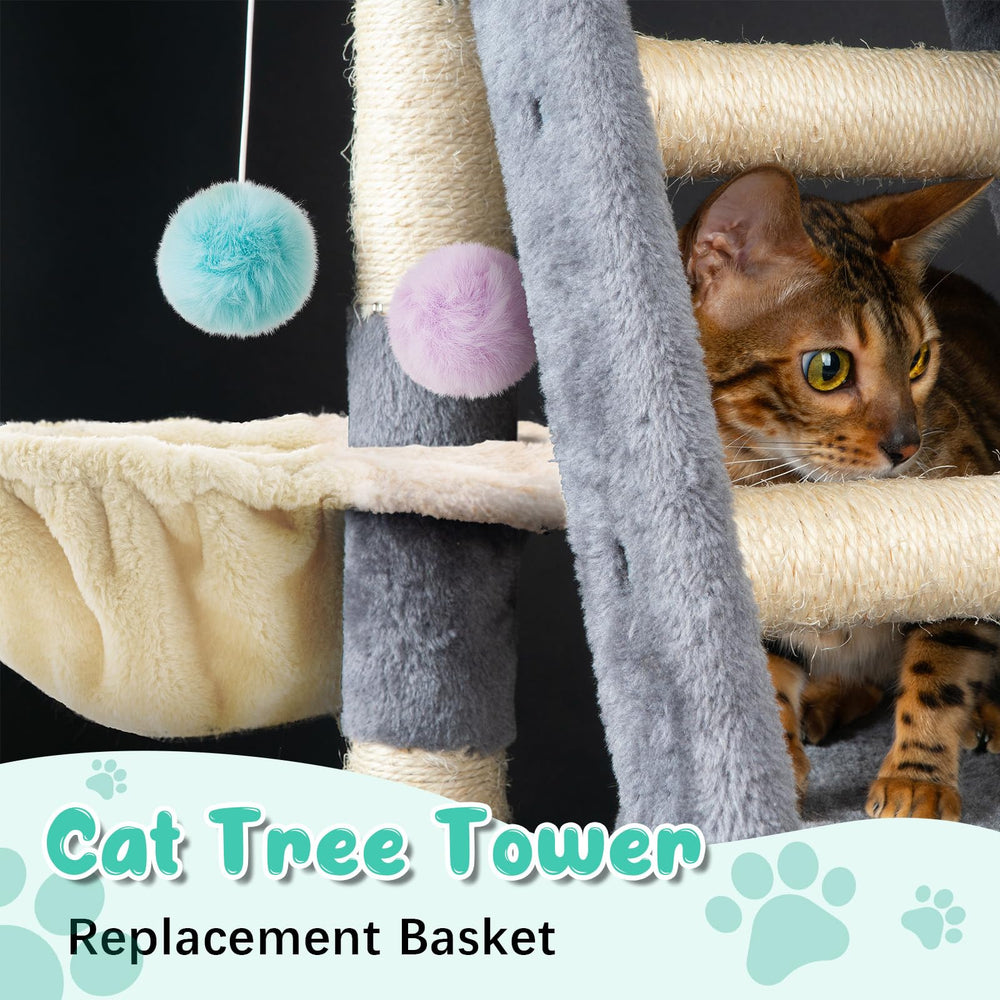 Dansydaisy beige cat tree entertainment blends with home decor while keeping cats amused.