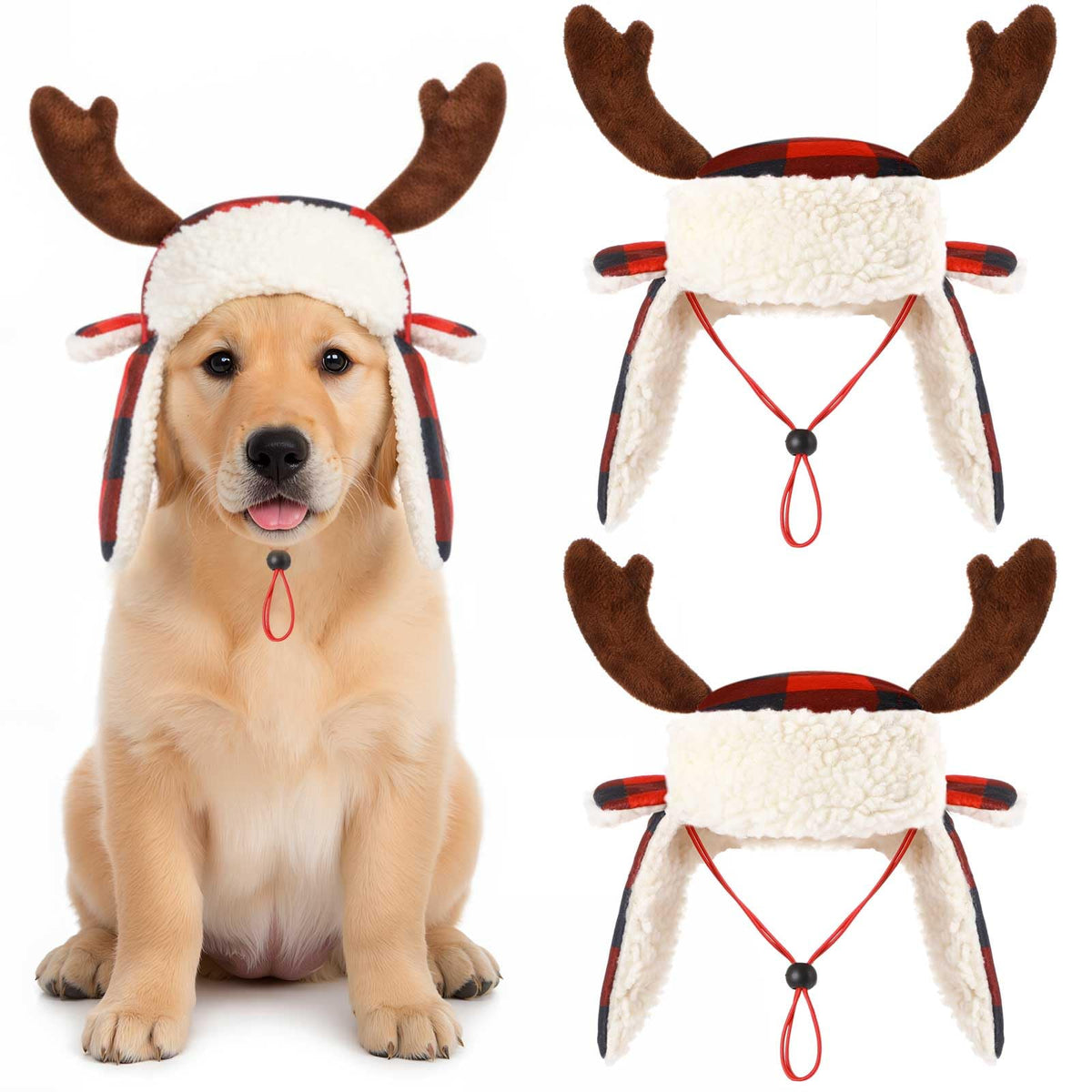 Dansydaisy Christmas antler hat front view showing festive fit