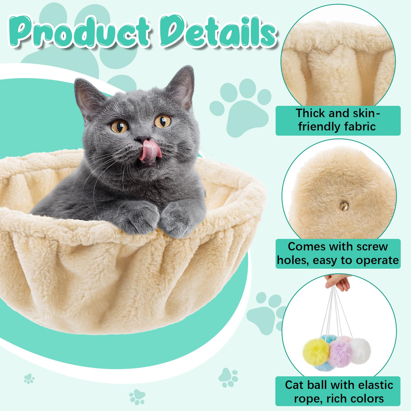 Dansydaisy hanging pom-pom toys add interactive play to enrich your cat's day.