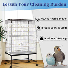 Daoeny bird cage cover large nylon mesh close-up shows durable, airy fabric.