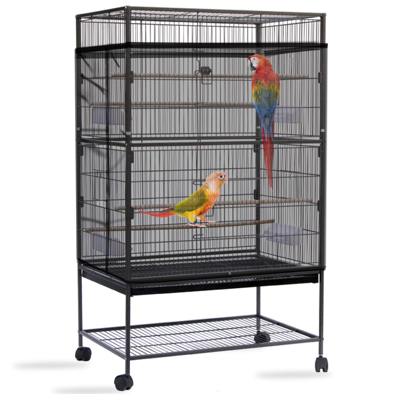 Daoeny seed catcher cover top view reduces mess during cage feeding