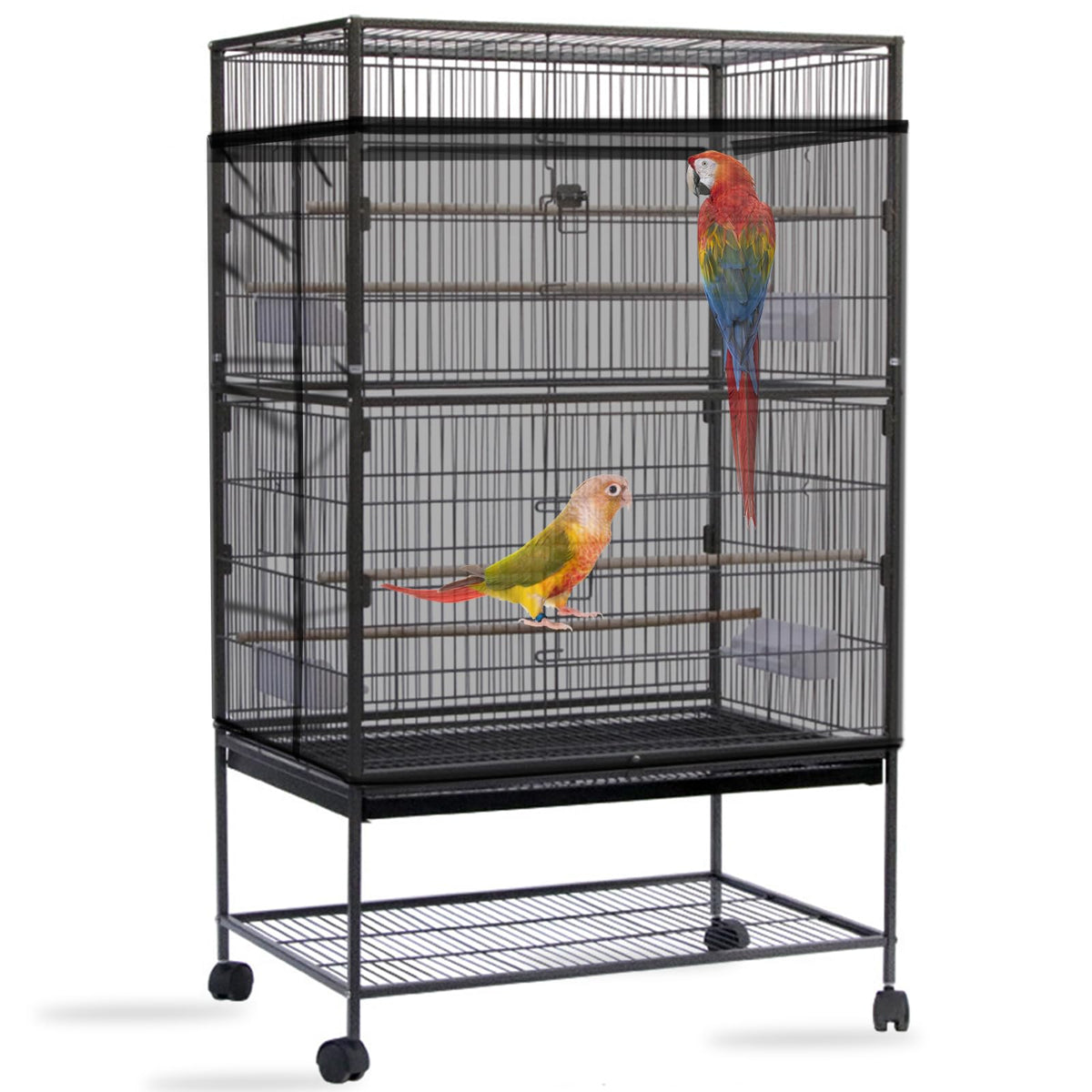 Daoeny seed catcher cover top view reduces mess during cage feeding