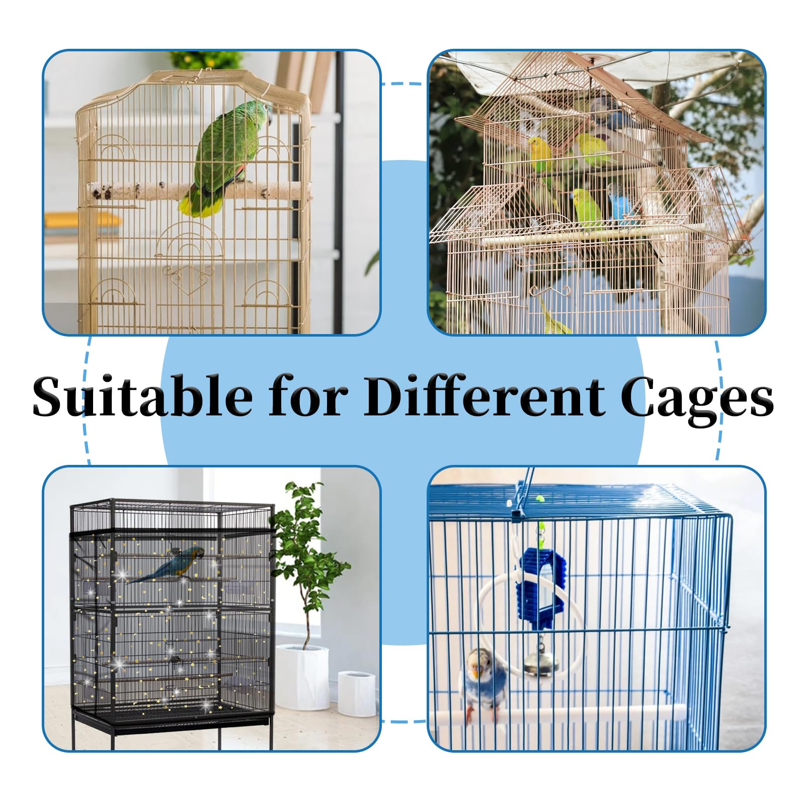 Daoeny seed catcher in use reduces floor mess during feeding