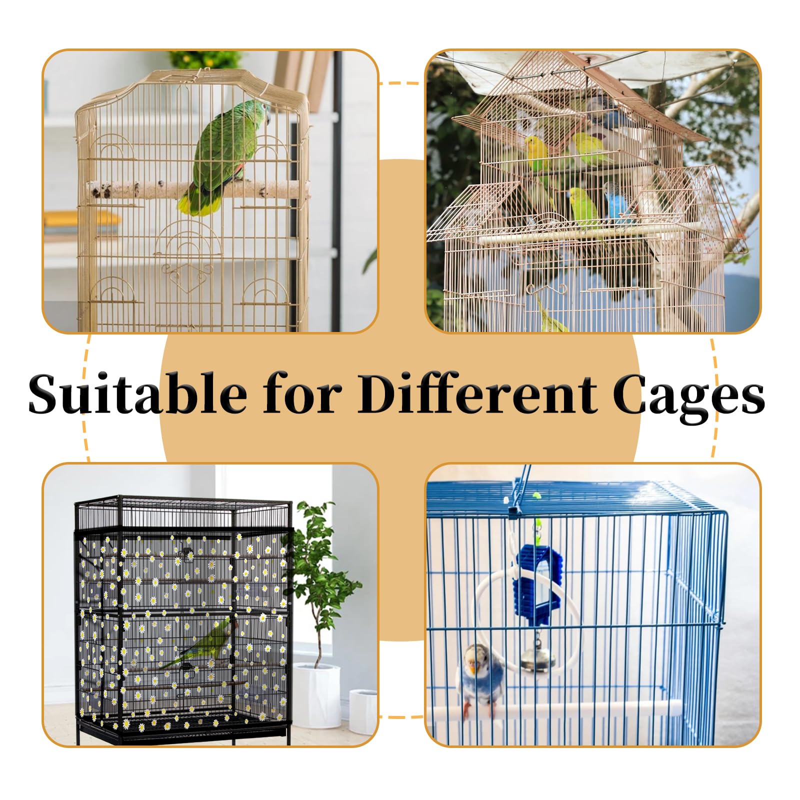 Daoeny versatile coverage for round and square cages