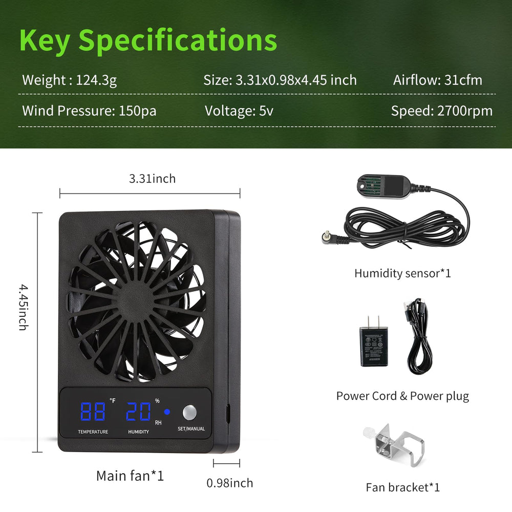DAOTAILI reptile tank fan used in greenhouse for controlled humidity