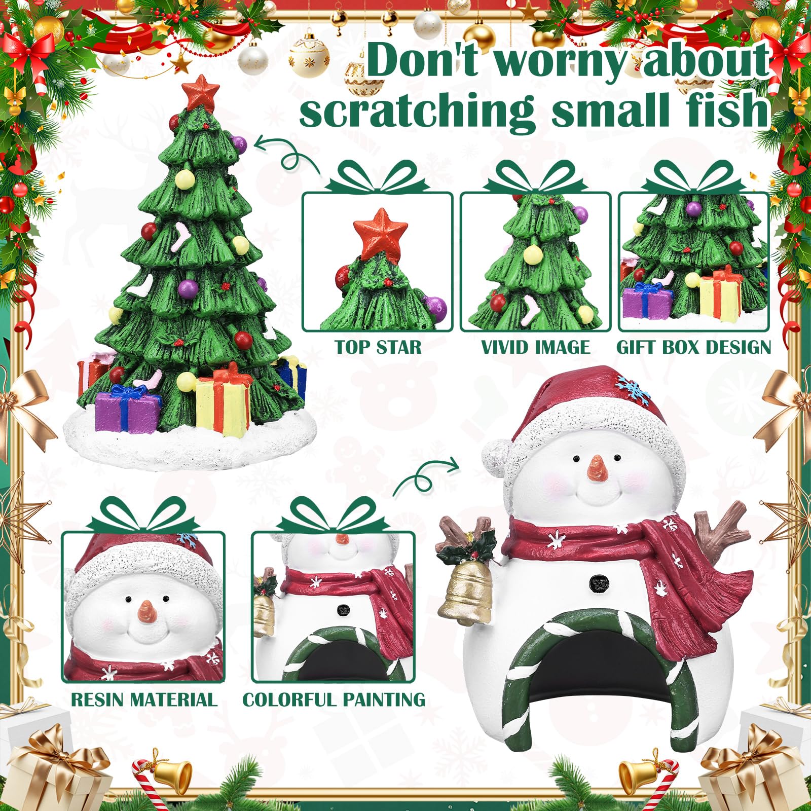 Darckle Christmas fireplace aquarium decor brings cozy holiday ambiance.