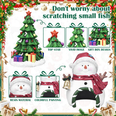 Darckle Christmas fireplace aquarium decor brings cozy holiday ambiance.