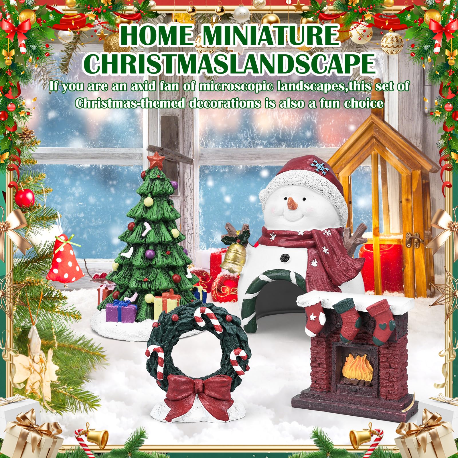 Darckle resin Christmas ornament set for small tanks adds cheer.