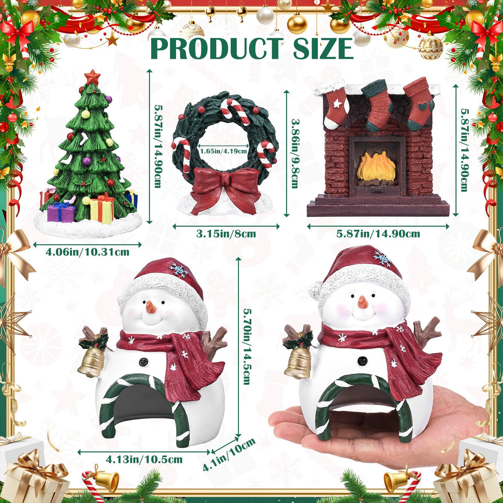 Darckle resin wreath aquarium decor adds seasonal charm and texture.