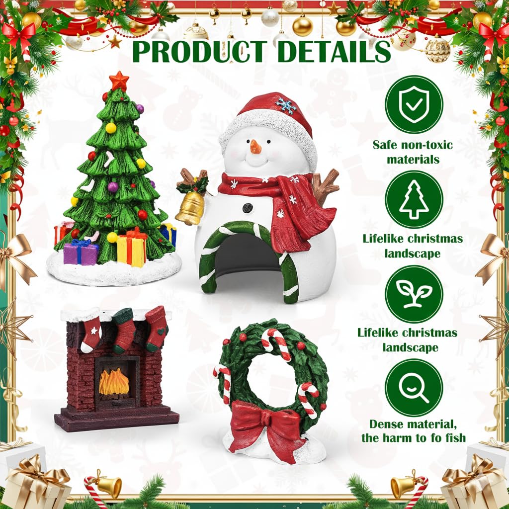 Darckle holiday aquarium decor offers table-ready festive display.