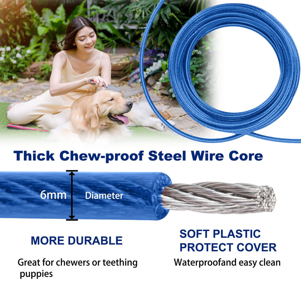 Darkyazi dog tie-out cable outer shell highlights durable steel core.