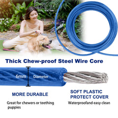 Darkyazi dog tie-out cable outer shell highlights durable steel core.