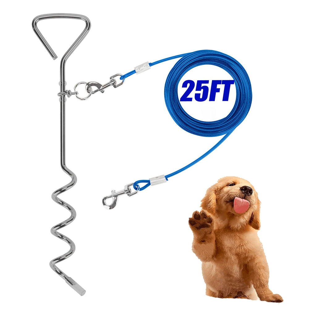 Darkyazi dog tie-out spiral stake assembly for secure outdoor containment.