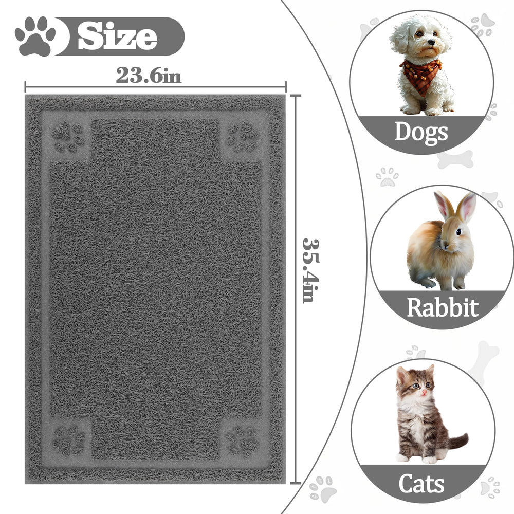 Darkyazi Pet Feeding Mat Large Grey color protecting floors from spills